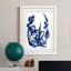 Indigo brossé Blooms II encadré mat - prêt à accrocher-2130635310-2130635311