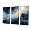 Ciel céleste bleu et blanc liquide Art - encre liquide abstrait Art mural ensemble de salon-107746488-107746485