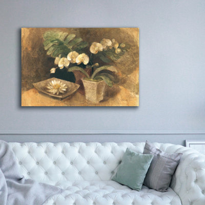 Toile épique Graffiti «Meditation Orchids» par Albena Hristova, 60 po x 40 po
