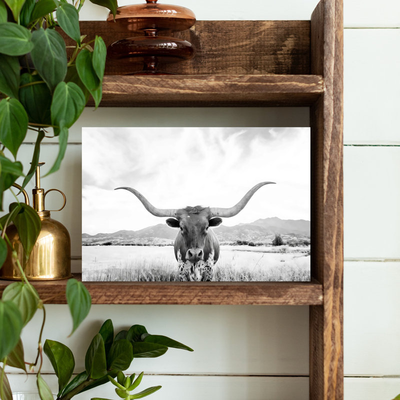 Art mural contemporain Longhorn, H 12 po x l 18 po