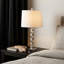 Lampe de table décorative en verre pour décor de salon - Élégante lampe de bureau pour chevet de chambre à coucher - Ensemble de 2, 22 po, argent