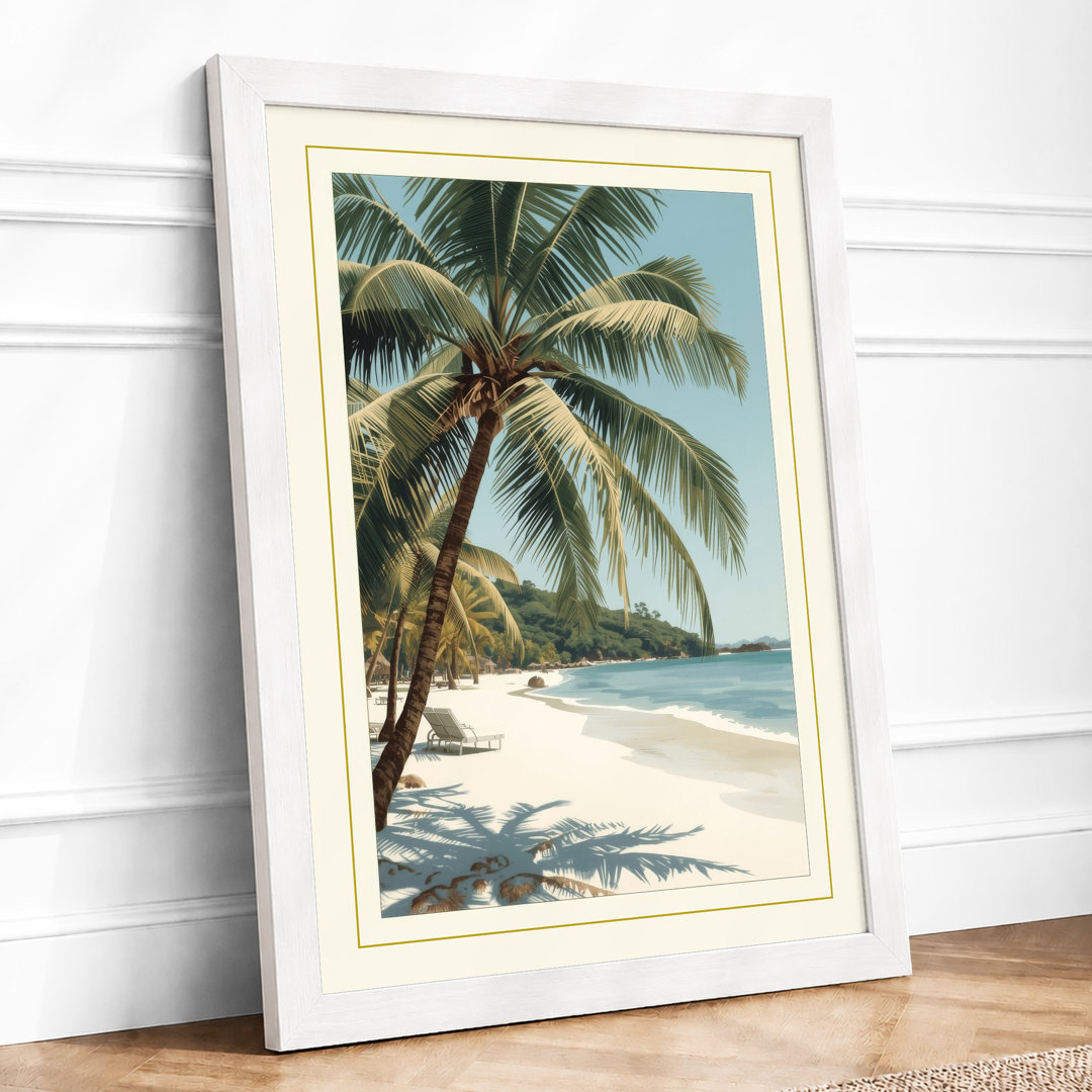 Tropical Paradise Palm Coastal - Framed Print