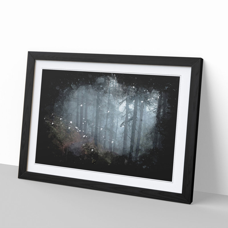 Forest Pathway - Picture Frame Graphic Art, 36cm H x 48cm W x 2cm D, Black