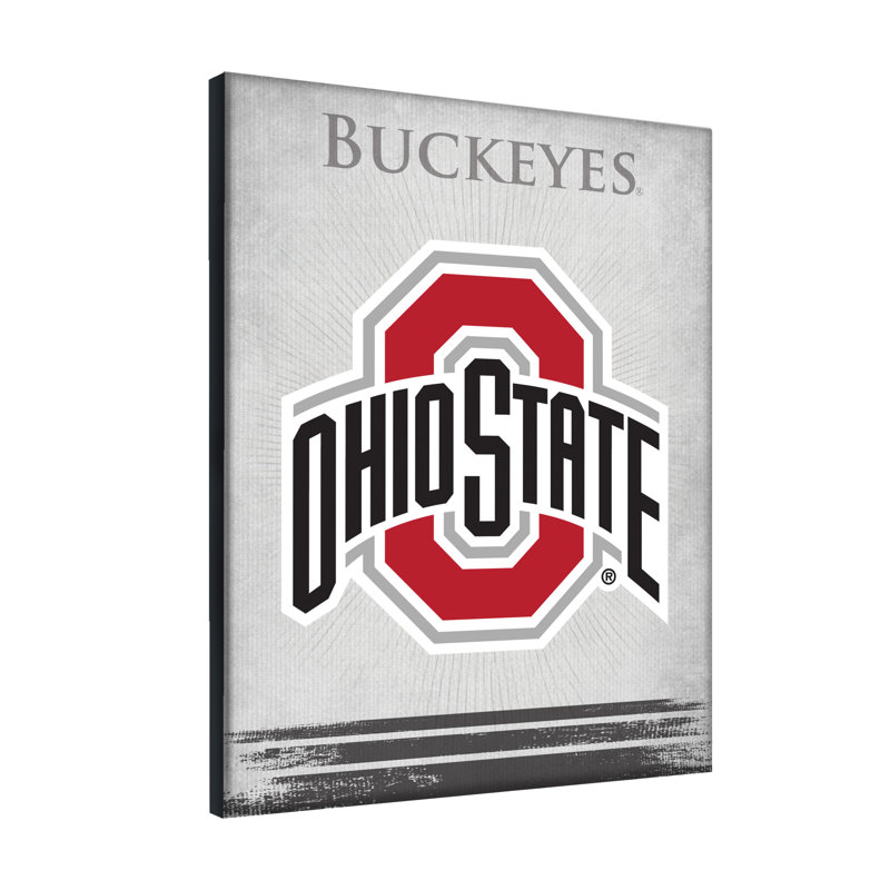 Impression sur toile tendue NCAA, H 15 po x l 20 po x P 1 po, Ohio State Buckeyes