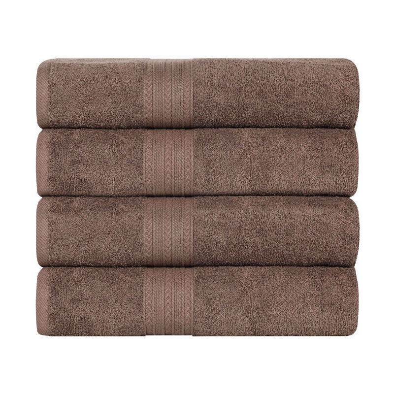 Ensemble de serviettes de bain écologiques en coton 100% Ringspun Hannu, Café