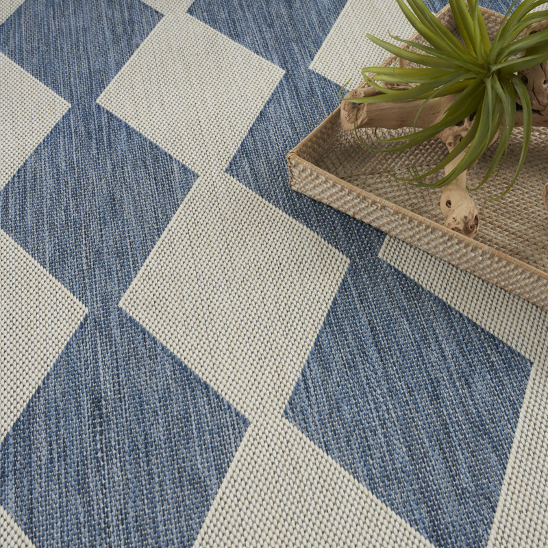Positano Indoor / Outdoor Rug, Rectangle 6' x 9', Blue