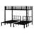 Metal Triple Bunk Bed With Safety Guardrails