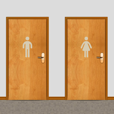Décalcomanie murale toilettes pour hommes et femmes