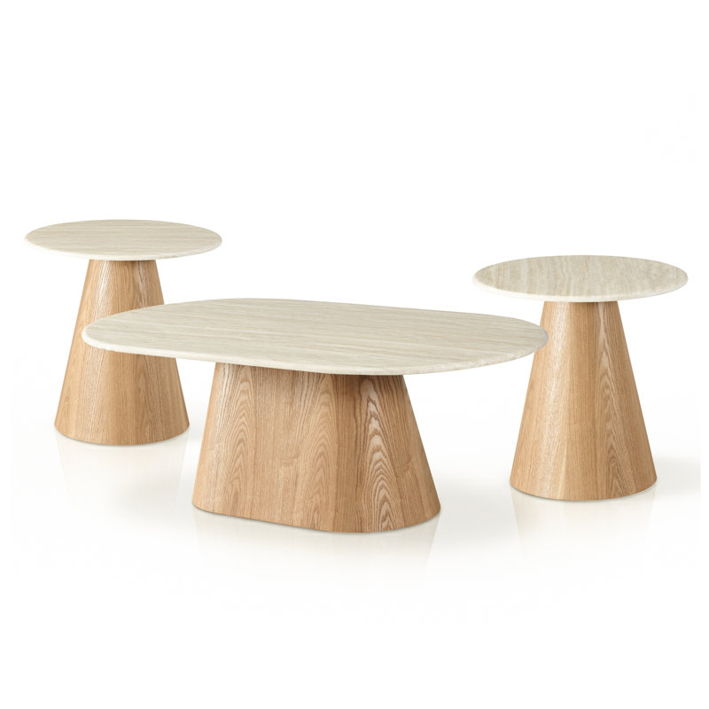 Ensemble de tables basses 3 pièces Souliere, 3 Pieces: Coffee Table, 2 End Tables