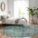 Machine Washable Indoor/Outdoor Claudian ACN1646 Teal Rug
