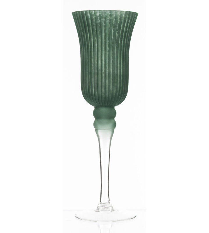 Jacksonwald Glass Tabletop, 35cm H x 12cm W x 12cm D, Silver/Green