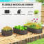 Ensemble de jardin surélevé galvanisé 4,9 pi x 2 pi x 1 pi, jardinière en métal avec bordure de sécurité, gris foncé-1155677688-1155677692