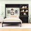 Grand lit plateforme escamotable avec armoires latérales, tablettes de rangement et tiroirs-296640387
