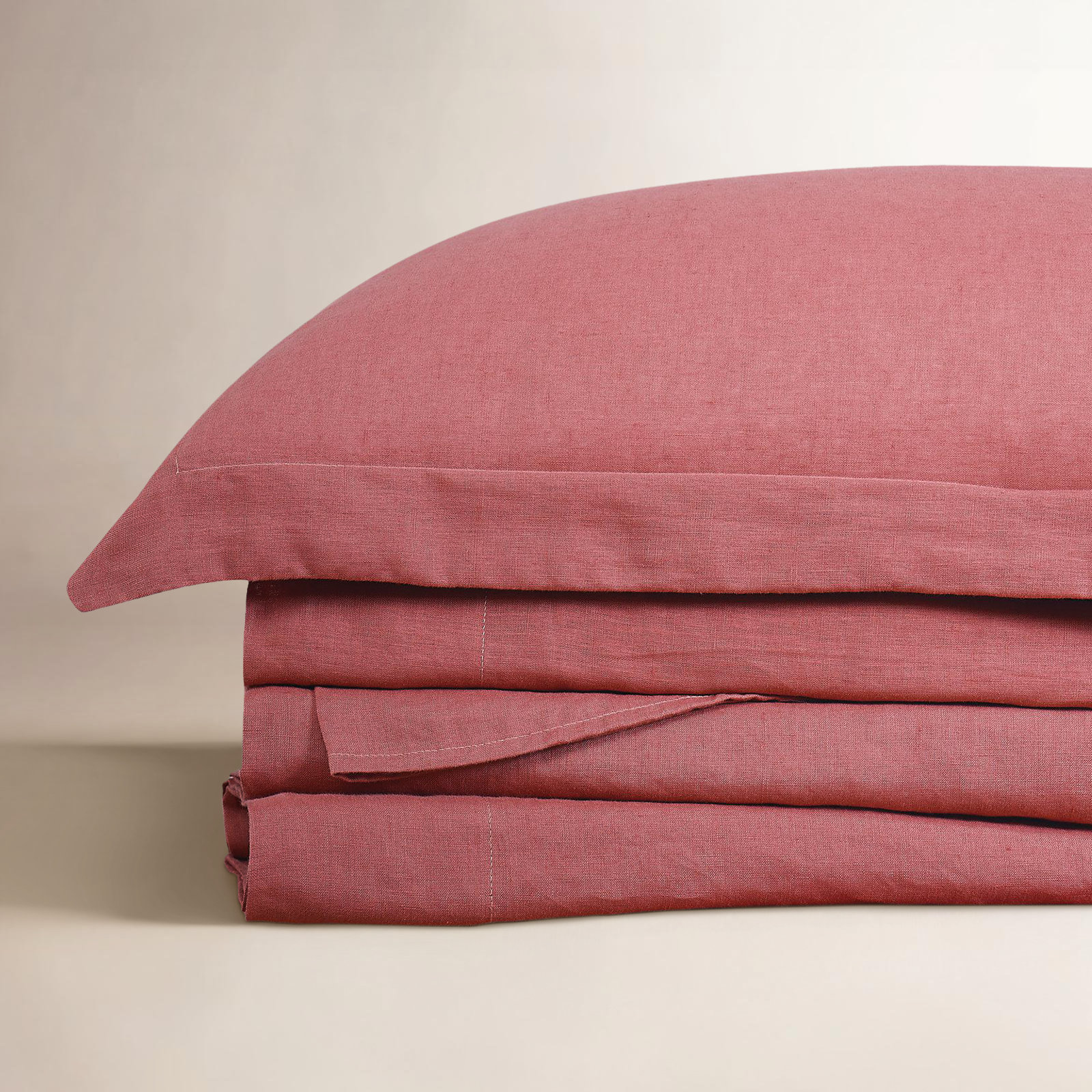 Nena 100% Linen Standard Sheet Set, Blush, King