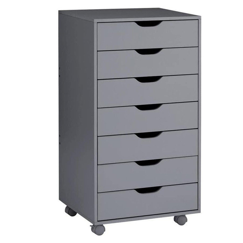 Modern 7 Spacious Drawer Unit Craft Storage Cabinet Makeup Organization, Grey