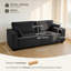 Canapé 86 po 3 places, canapé en velours côtelé avec coussin à ressorts, gris foncé