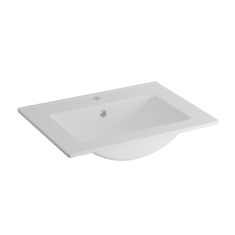 30" Ceramic Drop-in Sink In White