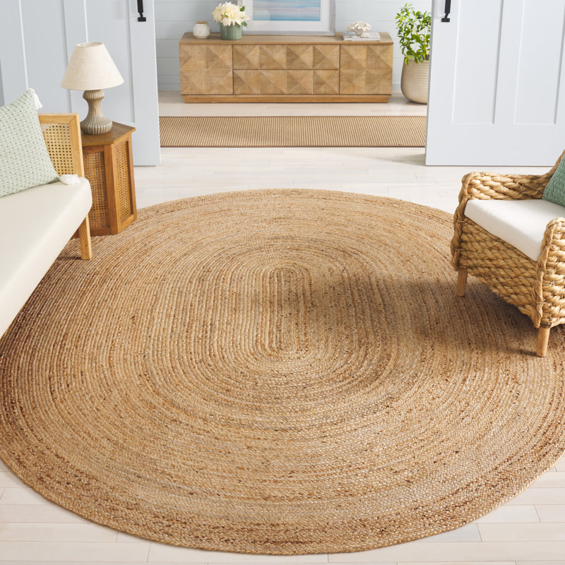 Arria Hand Woven Jute Rug, Oval 8' x 10'