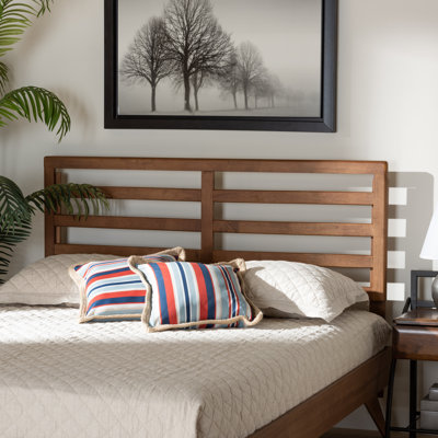 Cordae Spindle Headboard, Modern & Contemporary Style in Brown Finish, 49.8" H X 55.8" W X 0.80" D
