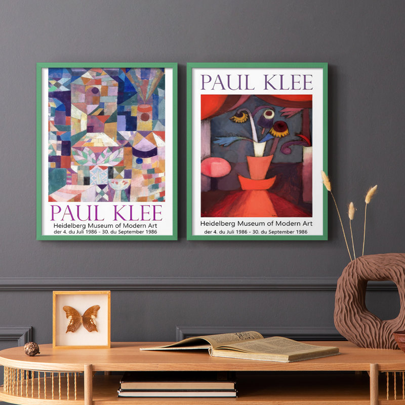 Klee Posters I-Premium, reproduction encadrée - prête à être accrochée - aucun clou requis - aucun clou requis, Gris