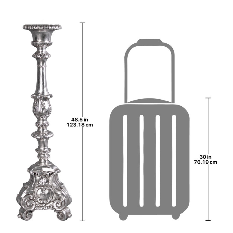 European Scroll-Footed Candlestick, Single, Large
