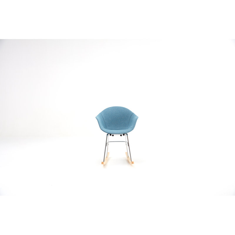 Chaise berçante TA UP, Chrome naturel, Bleu océan