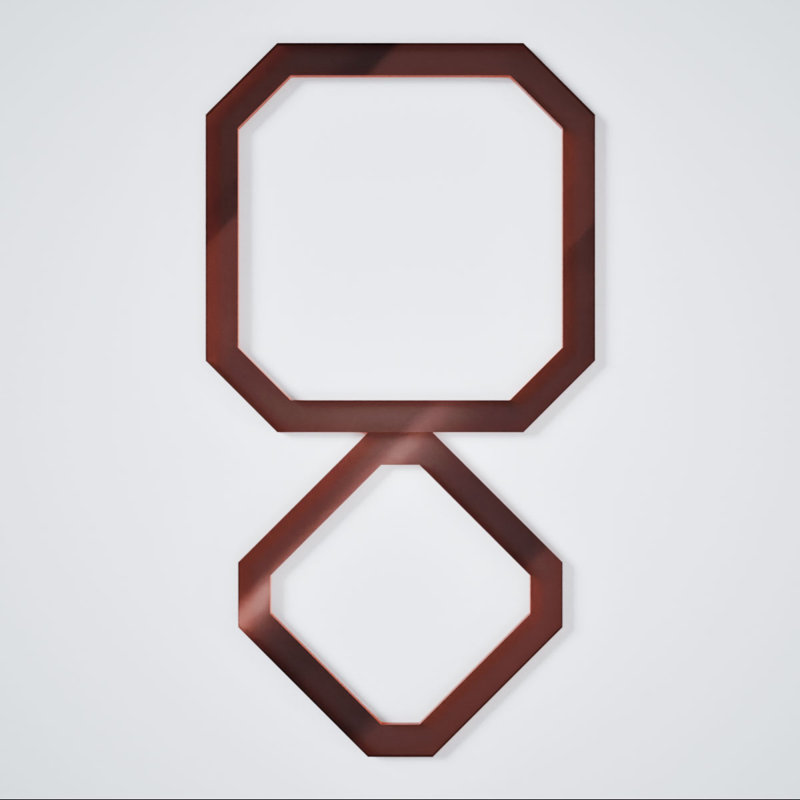 Très petits panneaux muraux décoratifs en acrylique Lockhart, l 12 5/8 po x H 7 3/8 po x T 1/8 po Lockhart, Or rose