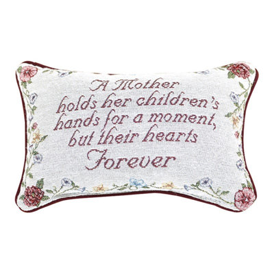 Manual Woodworkers & Weavers White Rectangle Decorative Pillow Polyester Printed Mother Word 12.5 in x 8 in