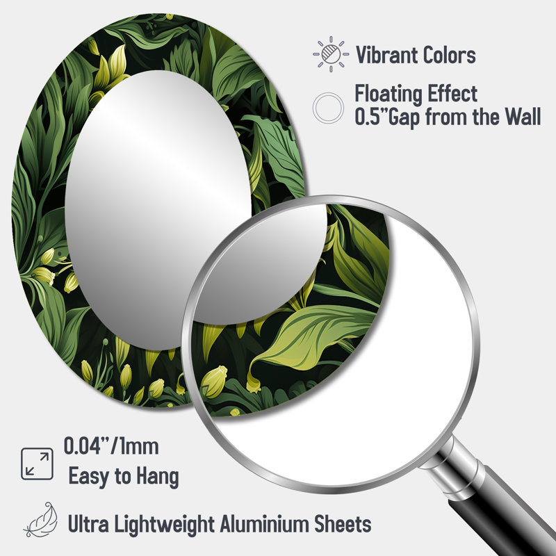 Theressa - Miroir mural ovale vert, H 40 po x l 30 po