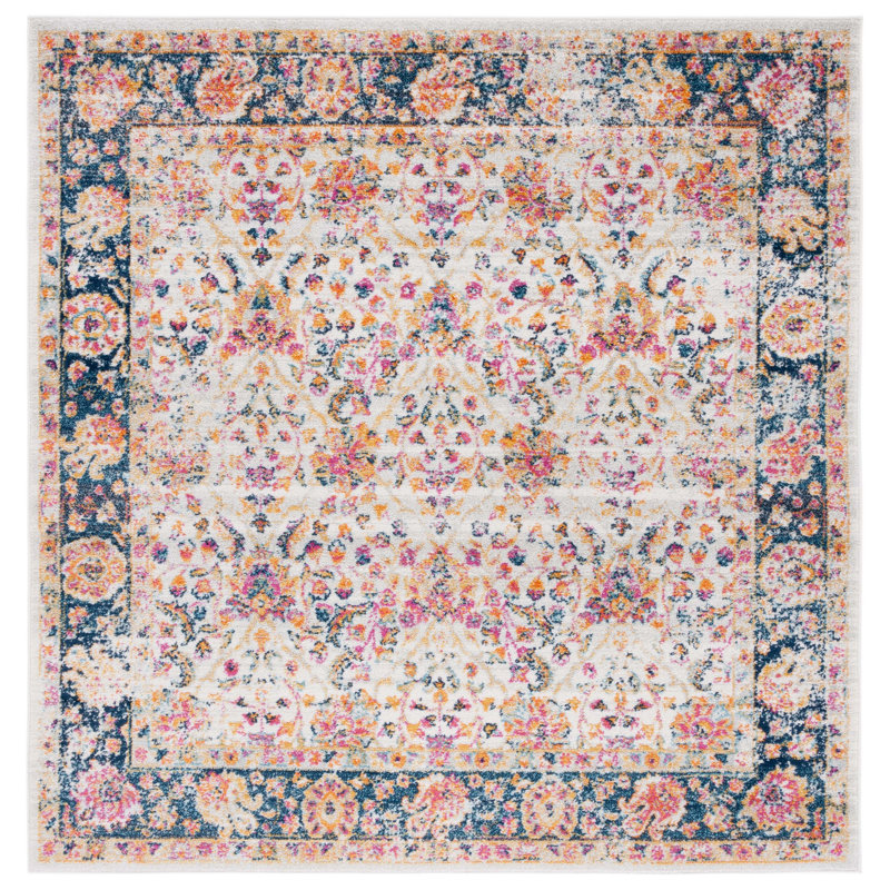 Christa Oriental Cream Area Rug, Square 6'7"