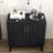 Fluted Storage With Solid Wood Legs & Versatile Layout - Living Room Cabinet For Room, Kitchen, Hallway Black Finish