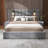 wide headboard Upholstered bed with reading lamp and USB port-1001742397