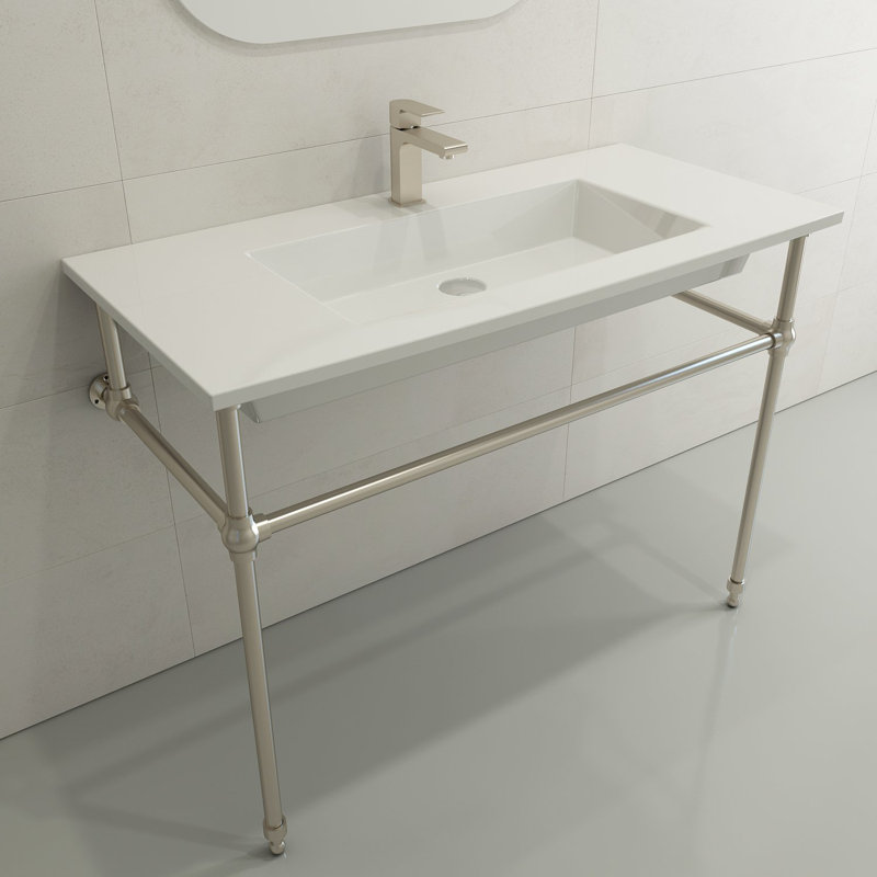 Ravenna Bathroom Sink, White, Single-Hole