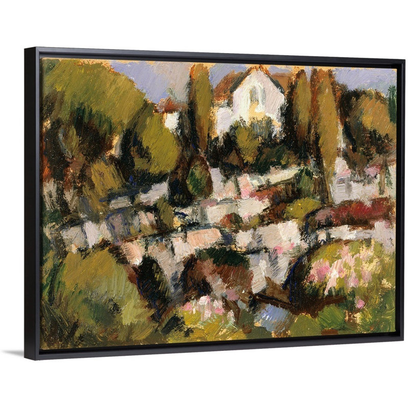 «House in Rocky Landscape» par John Duncan Ferusson - reproduction d'art sur toile, H 14 po x l 18 po x P 1,75 po