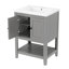 Meuble-lavabo moderne 24 po avec lavabo en céramique, fabrication en bois massif