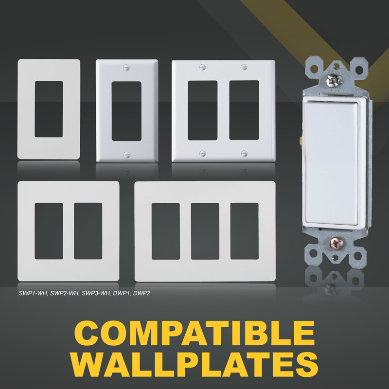 15 Tamper Resistant Single Pole Rocker Light Switch, White