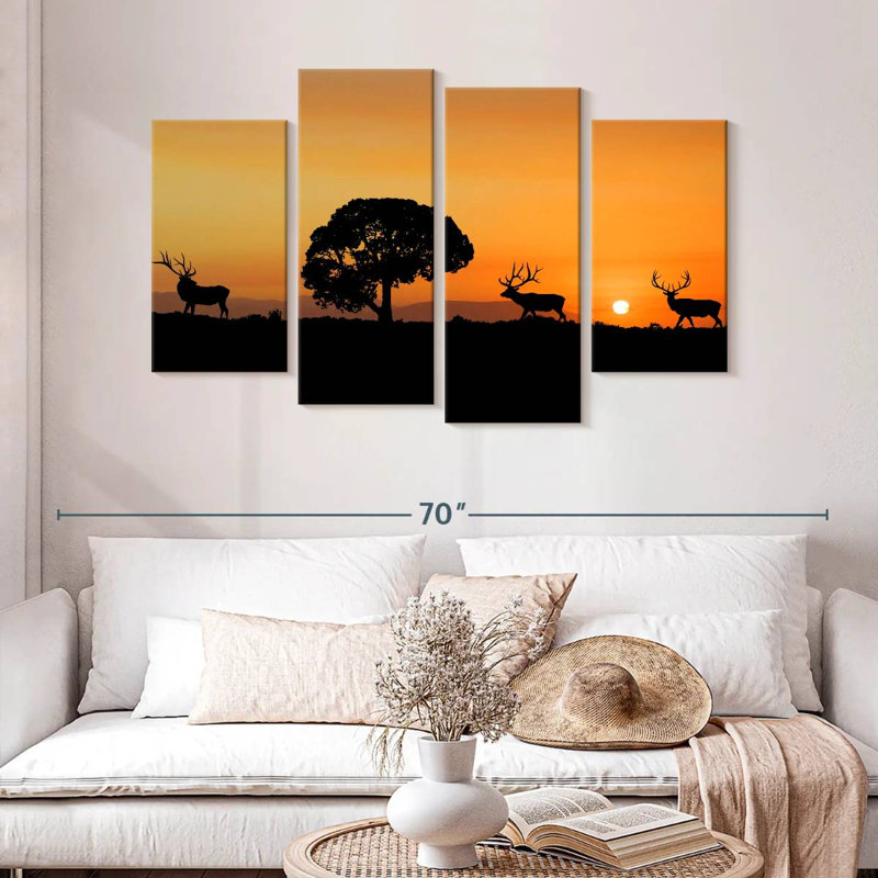 Brampt Elk Sunset, 32" H x 52" W