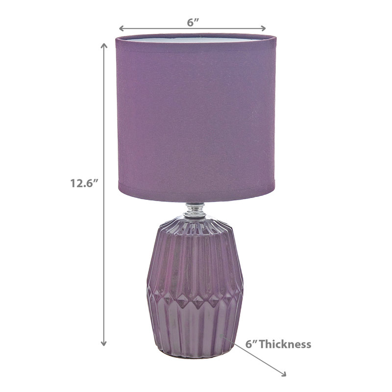 Ih Casadecor Ceramic Table Lamp, Purple, Purple