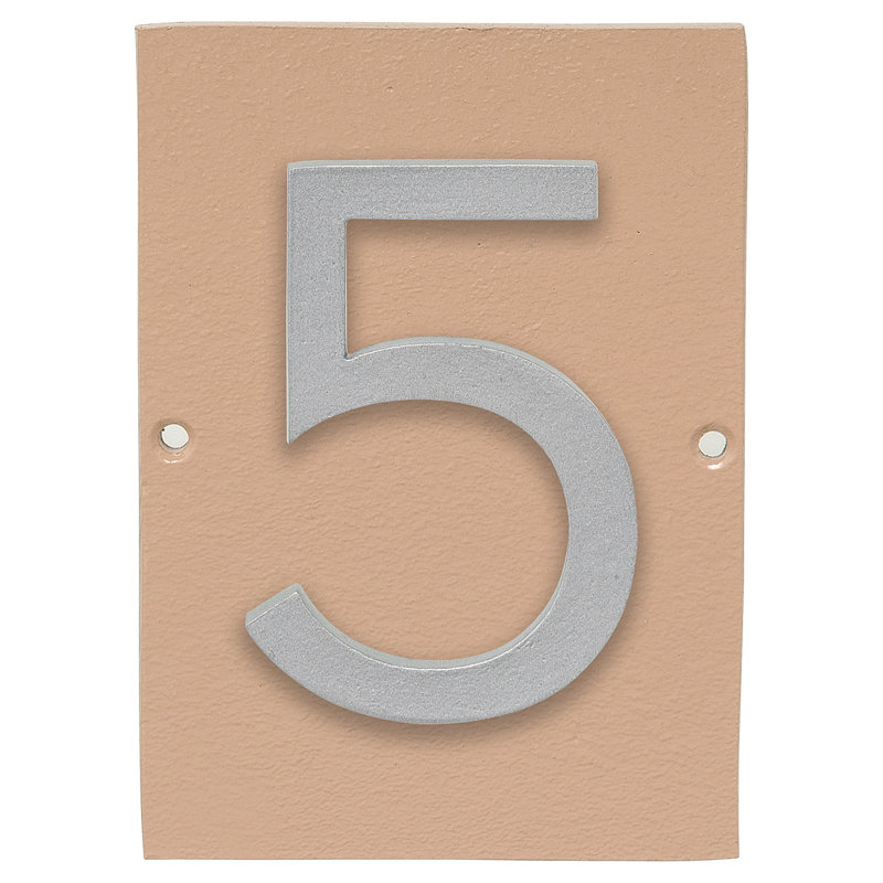 Plaque d’adresse murale sur 1 ligne flottante, Argent, Taupe, Oui