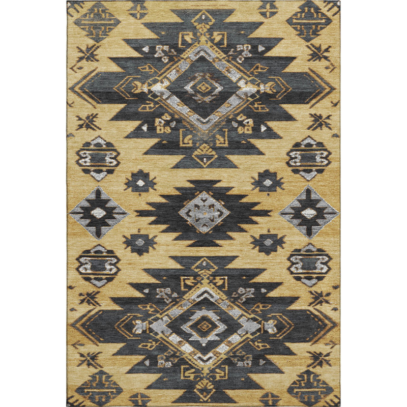 Premium Machine Washable Mayfield AMF1945 Tribal Rug, Rectangle 9' x 12'