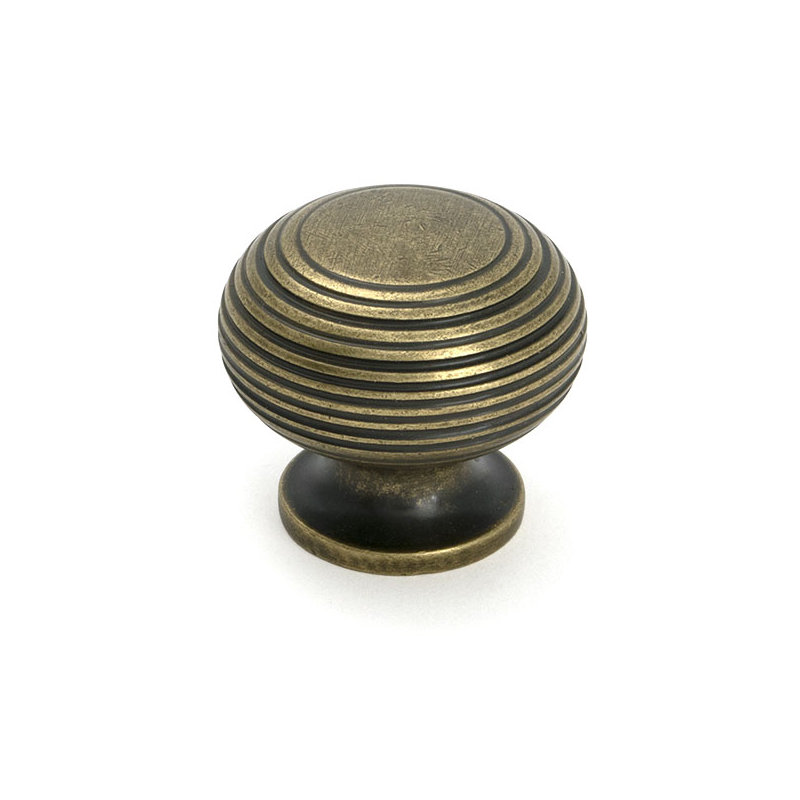 Beehive Cabinet Knob, Burnished Brass, 1.57" Knob Diameter