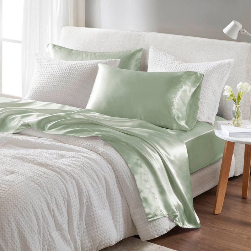 4 ensembles de literie PCSSoft, Housse de couette simple et 3 pièces supplémenta, Sauge