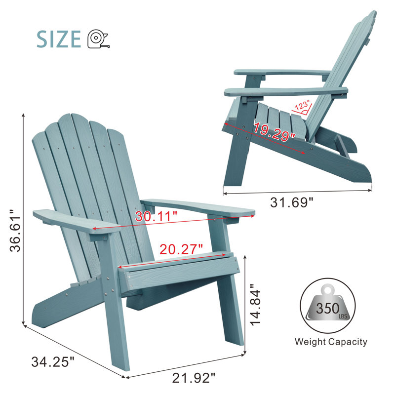 Outdoor Adirondack Chair, Blue