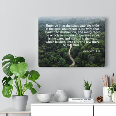 Strait Gate Matthew 7:13 - Wrapped Canvas Print