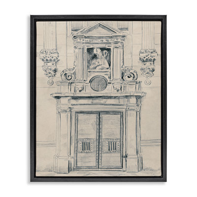 Detailed Architecture Door Framed Floater Canvas Wall Art by June Erica Vess