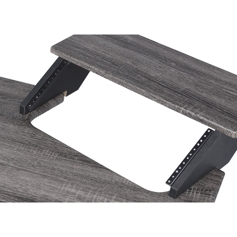83" Dark Oak Desk - Functional Storage & Style Music Recording Black Construction