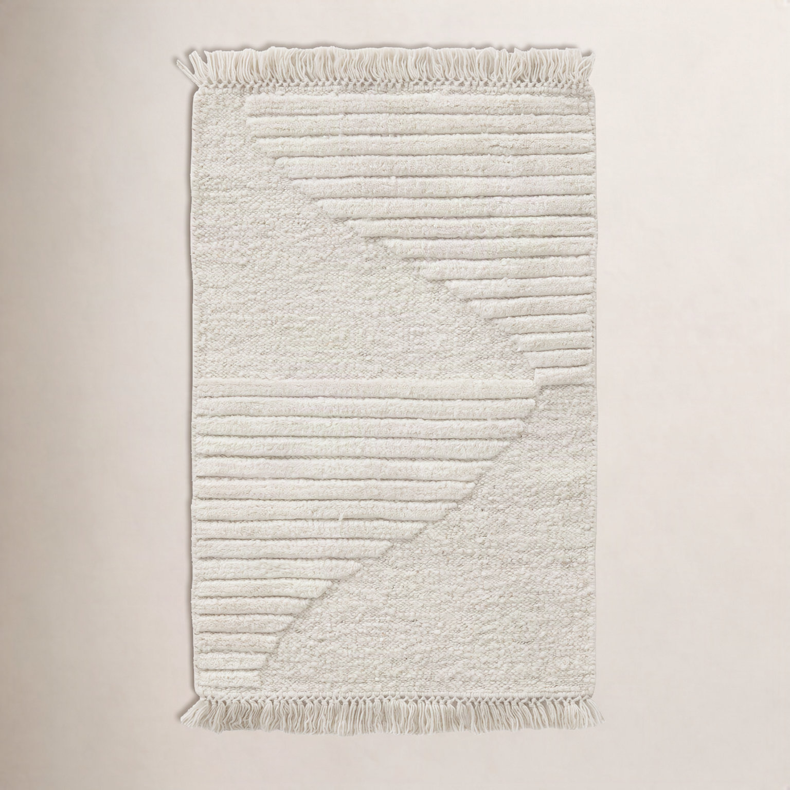 Alar Ivory Hand-Woven Wool Rug, Rectangle 2' x 3'