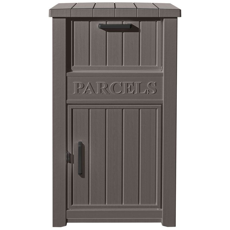 Boîte de dépôt en résine, boîte de livraison verrouillable et boîte de rangement extérieure, Gris