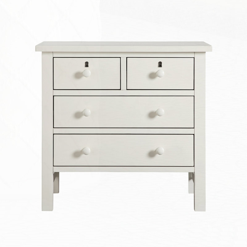 4-Drawer Storage Nightstand, Antique White