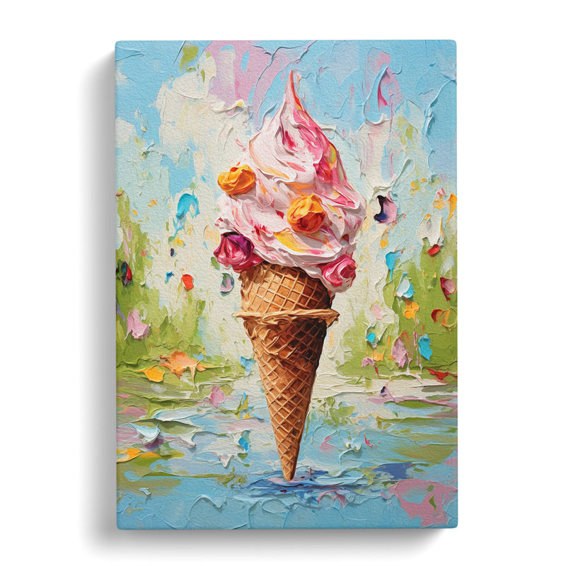 Ice Cream Impressionism - Wrapped Canvas, 76cm H x 50cm W x 3cm D